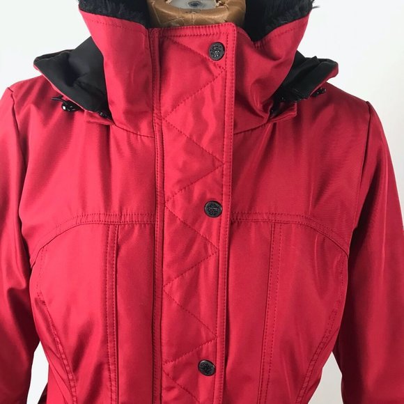 JESSICA SIMPSON Zip Up Mock Neck Faux Fur Lining